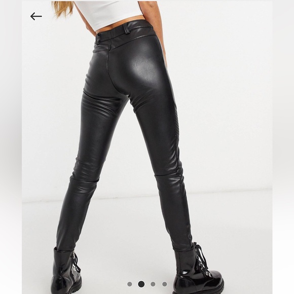 Topshop - Leather Moto Pants Leggings NWOT - Picture 3 of 13